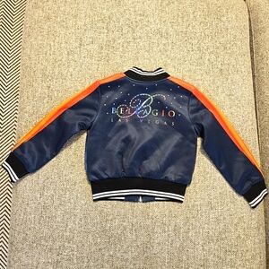 Rare  Bellagio Las Vegas Satin Bomber Jacket Kids Sz 4 Multi-Color EUC